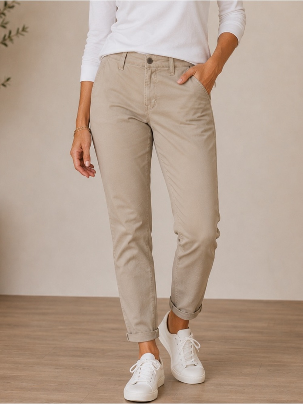Veronica Beard Ayla Chino Pants 25/0 Khaki Tan High Rise Slim Tapered Stretch